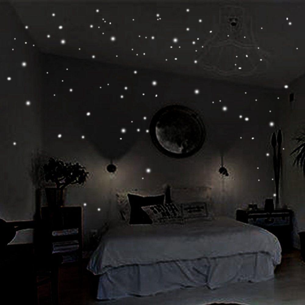 Glow In Dark Stars - 407 Stuks Ronde Stippen Muurstickers Polka