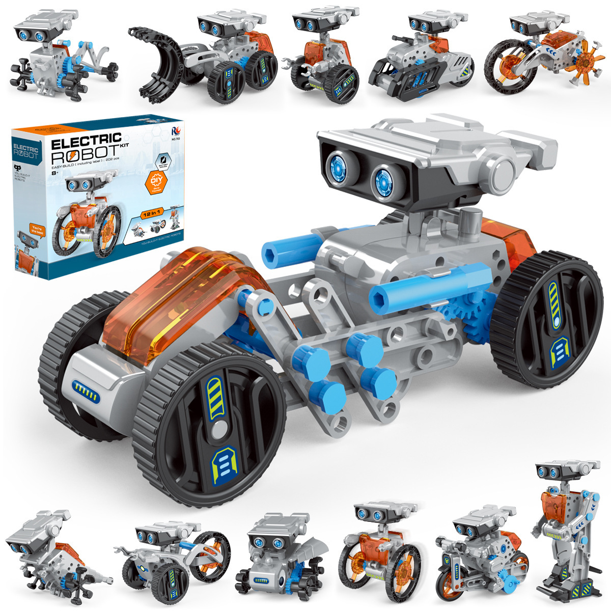 Science Experiment Kit - 12-in-1 wetenschapsexperiment Zonne-robotspeelgoed DIY-gebouw aangedreven leermiddel