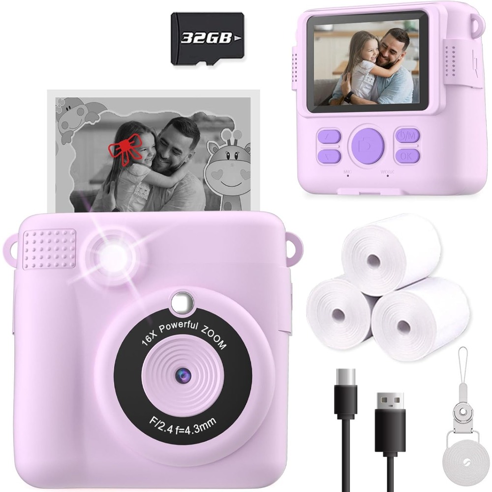 Toys For Kids Video - Instant Print Camera voor kinderen, HD