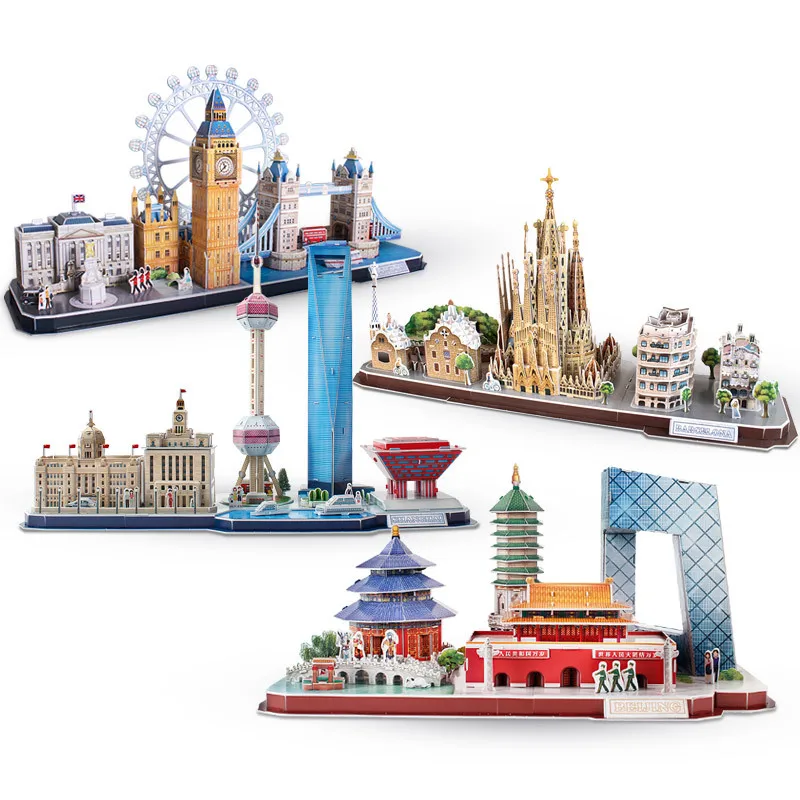 Kids Toys Paris - 3D-puzzelspel DIY-speelgoed Papier Miniatuurmodel Stad Londen