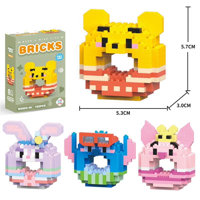 Kids Toys Cartoon Images - Nieuwe donut afbeelding bouwsteen Stitch Mickey