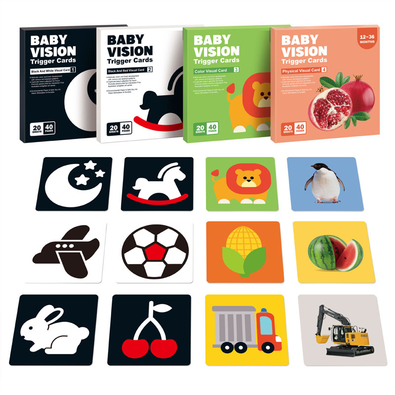 Educational Flash Card - Vroeg onderwijsspeelgoed voor baby Montessori Zwart
