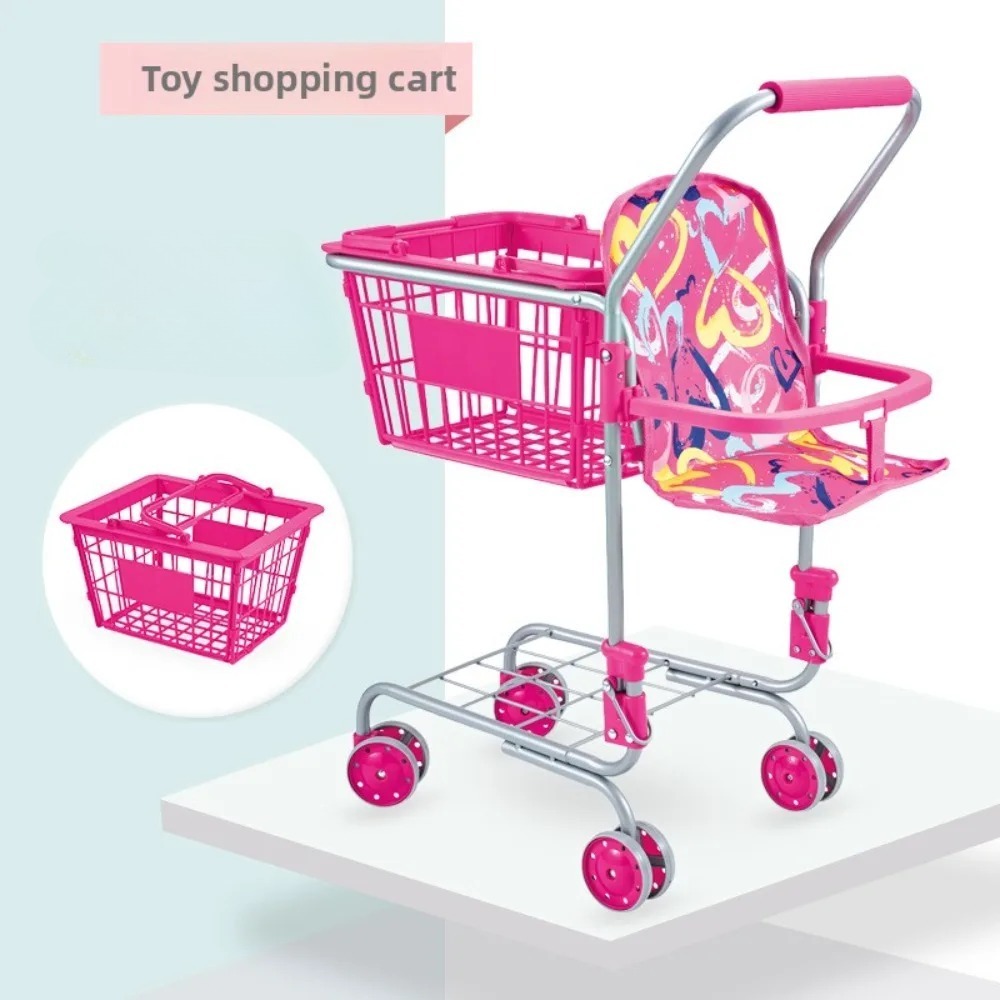 Kids Toys Basket - Babypop-winkelwagentje voor meisje, kind, peuter, fantasiespel,
