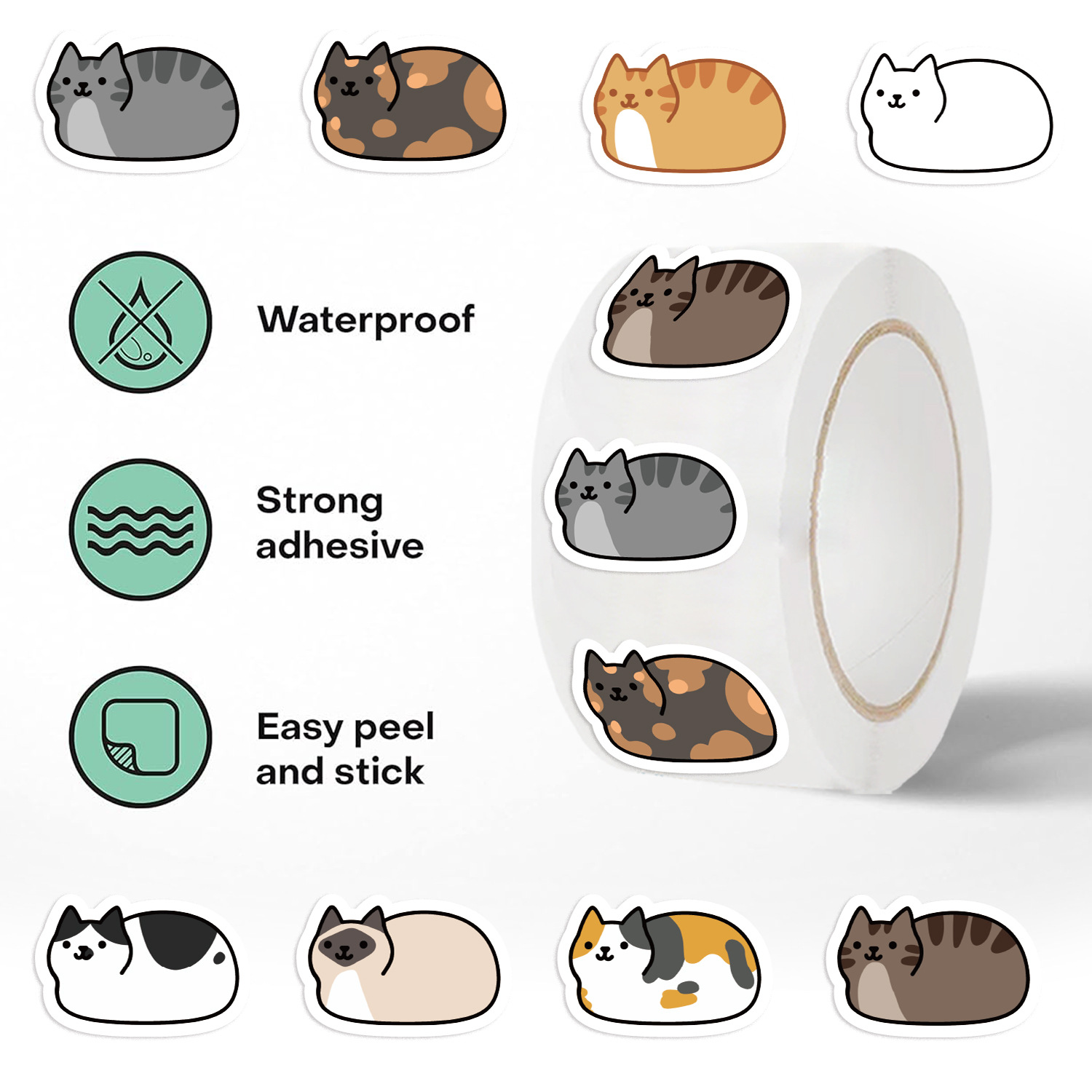 Kids Toys Names - 500 STKS Cartoon Kat Stickers DlY