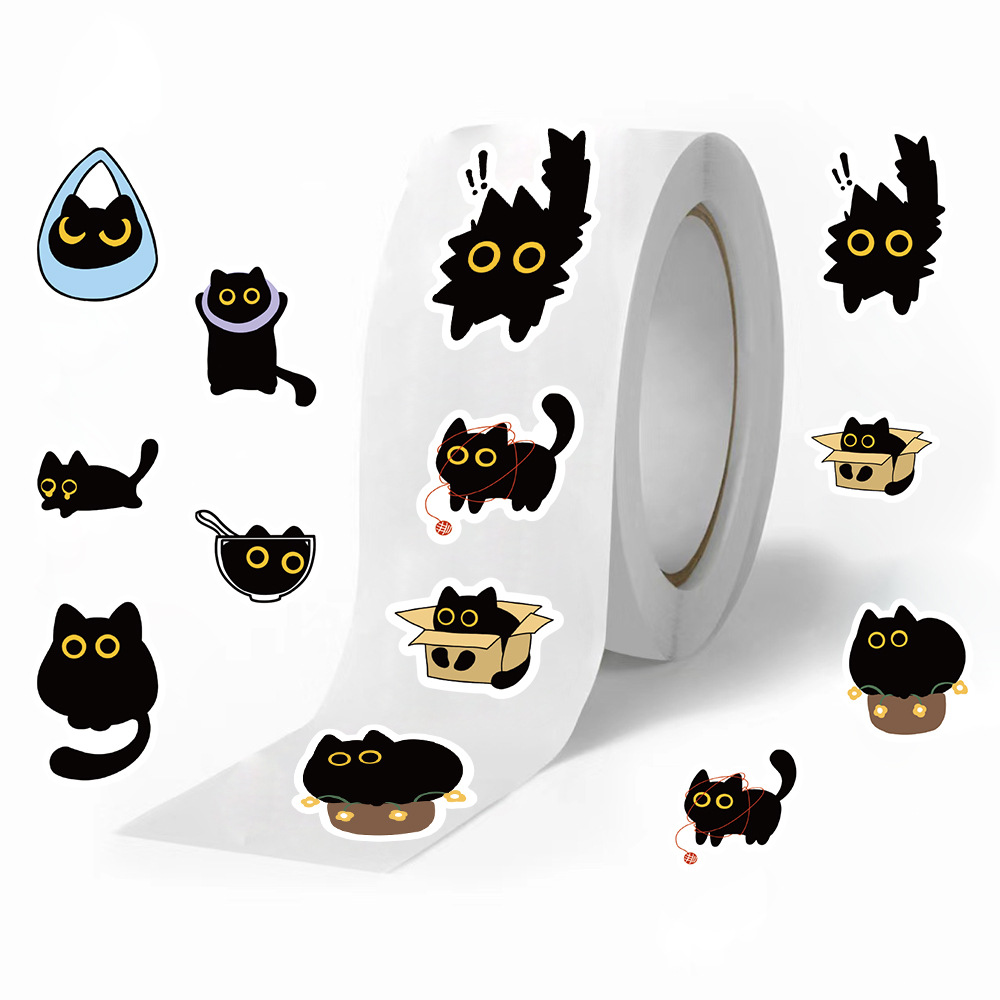 Kids Toys Names - 100-500 Stuks Cartoon Kat Roll Stickers