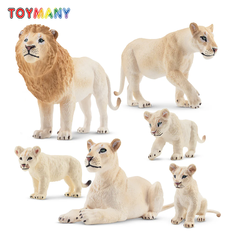 Kids Toys Under $5 - 6 Stuks Simulatie Witte Leeuw Familie