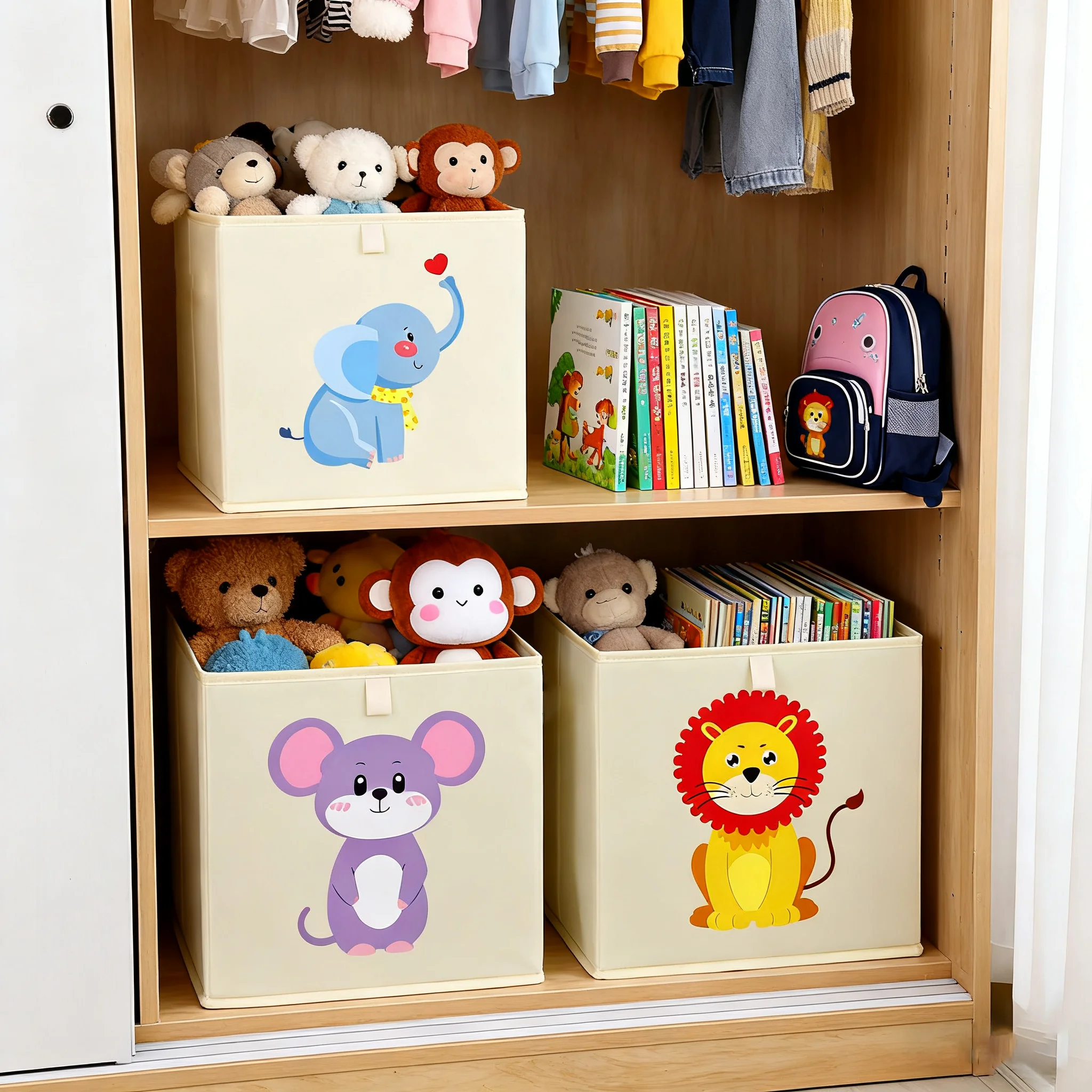 Kids Toys Basket - Schattige cartoon opbergmand voor kinderen, speelgoedopbergbox