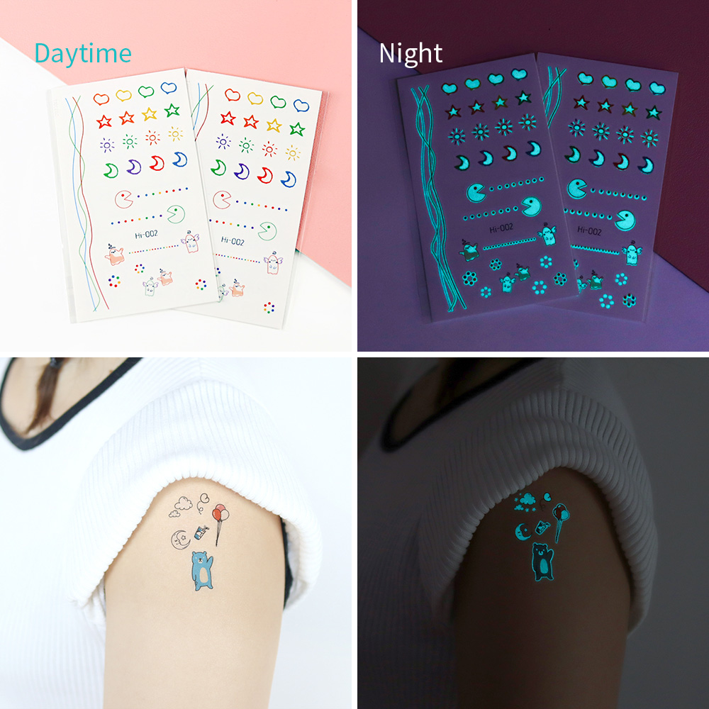 Glow-in-the-dark tattoo sticke - Glow In Dark Stars recensie en prijs