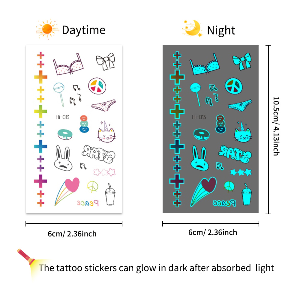 Glow-in-the-dark tattoo sticke - Glow In Dark Stars recensie en prijs
