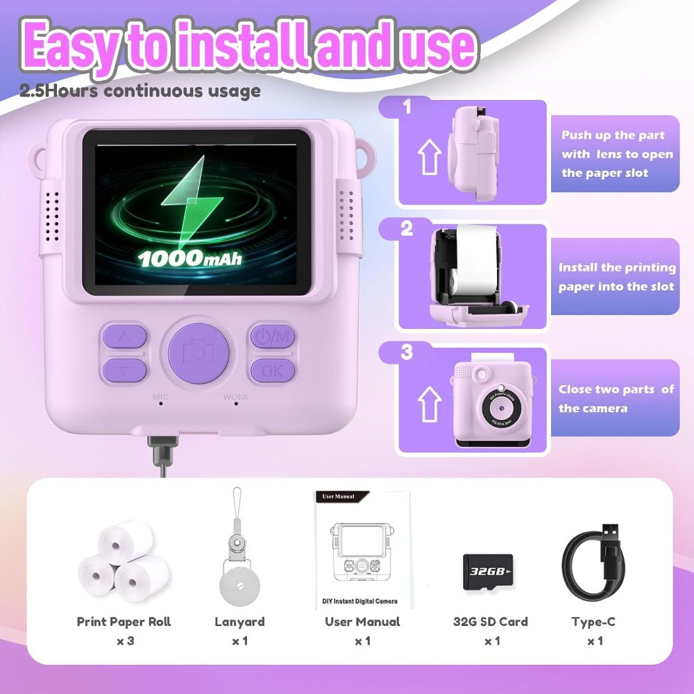 Instant Print Camera voor kind - Toys For Kids Video recensie en prijs