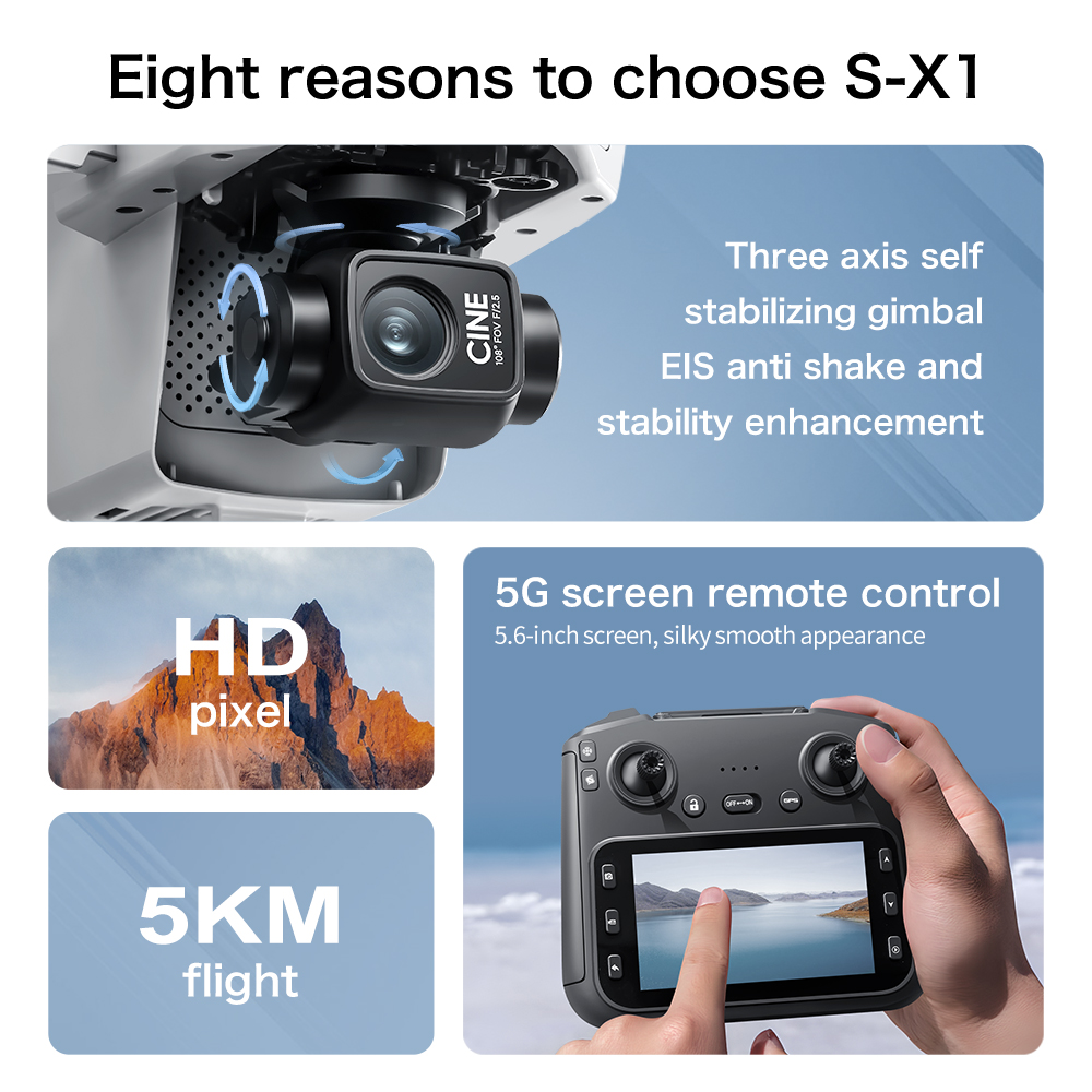 Lenovo S-X1 Drone 8K HD Profes - Toys For Kids Video recensie en prijs