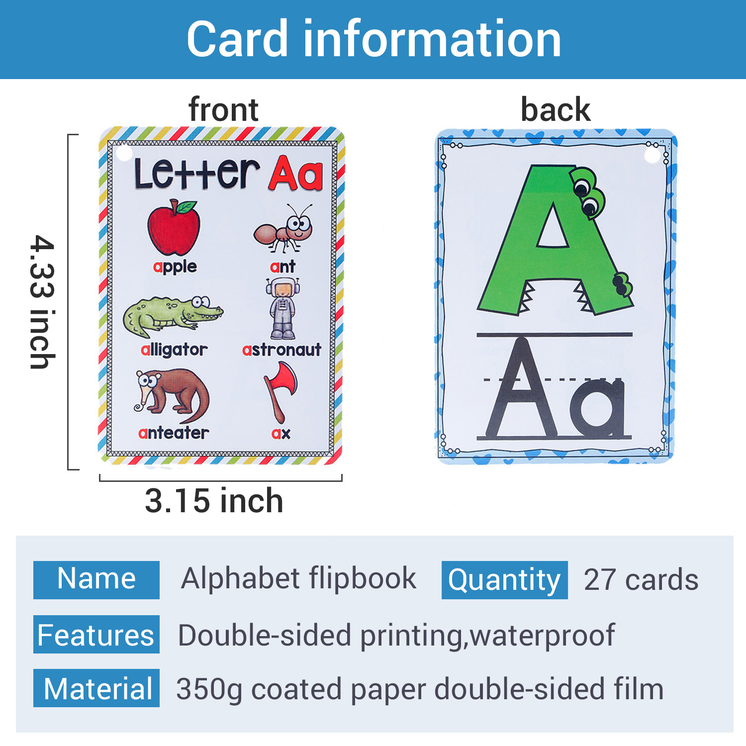 Bview Art Engels 26-letters Al - Educational Flash Card recensie en prijs