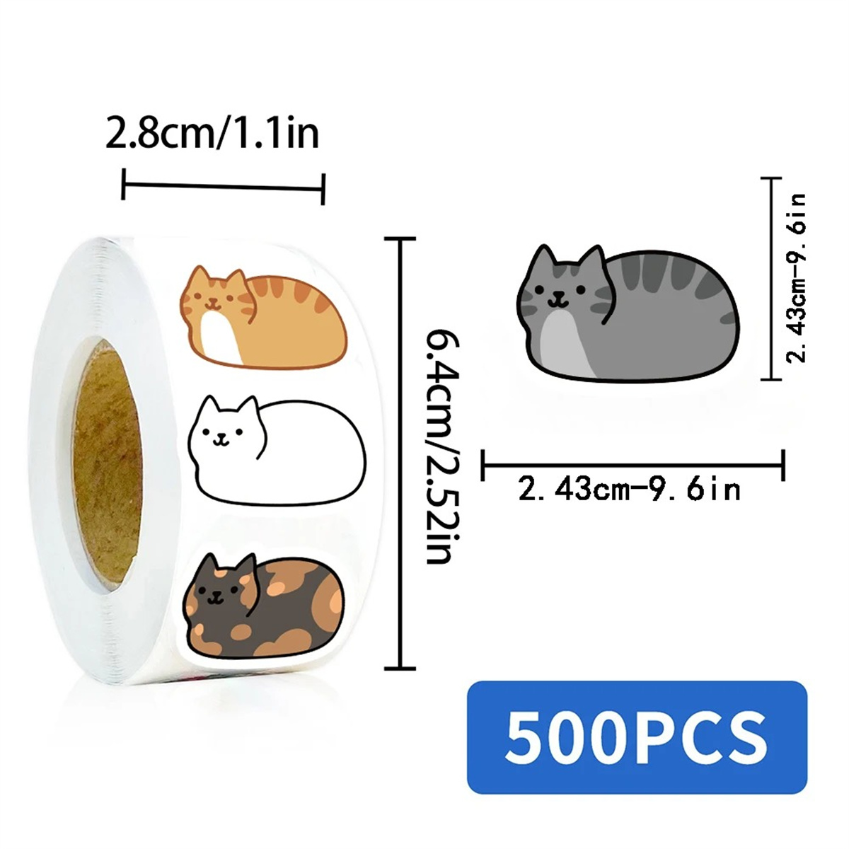 500 STKS Cartoon Kat Stickers  - Kids Toys Names recensie en prijs