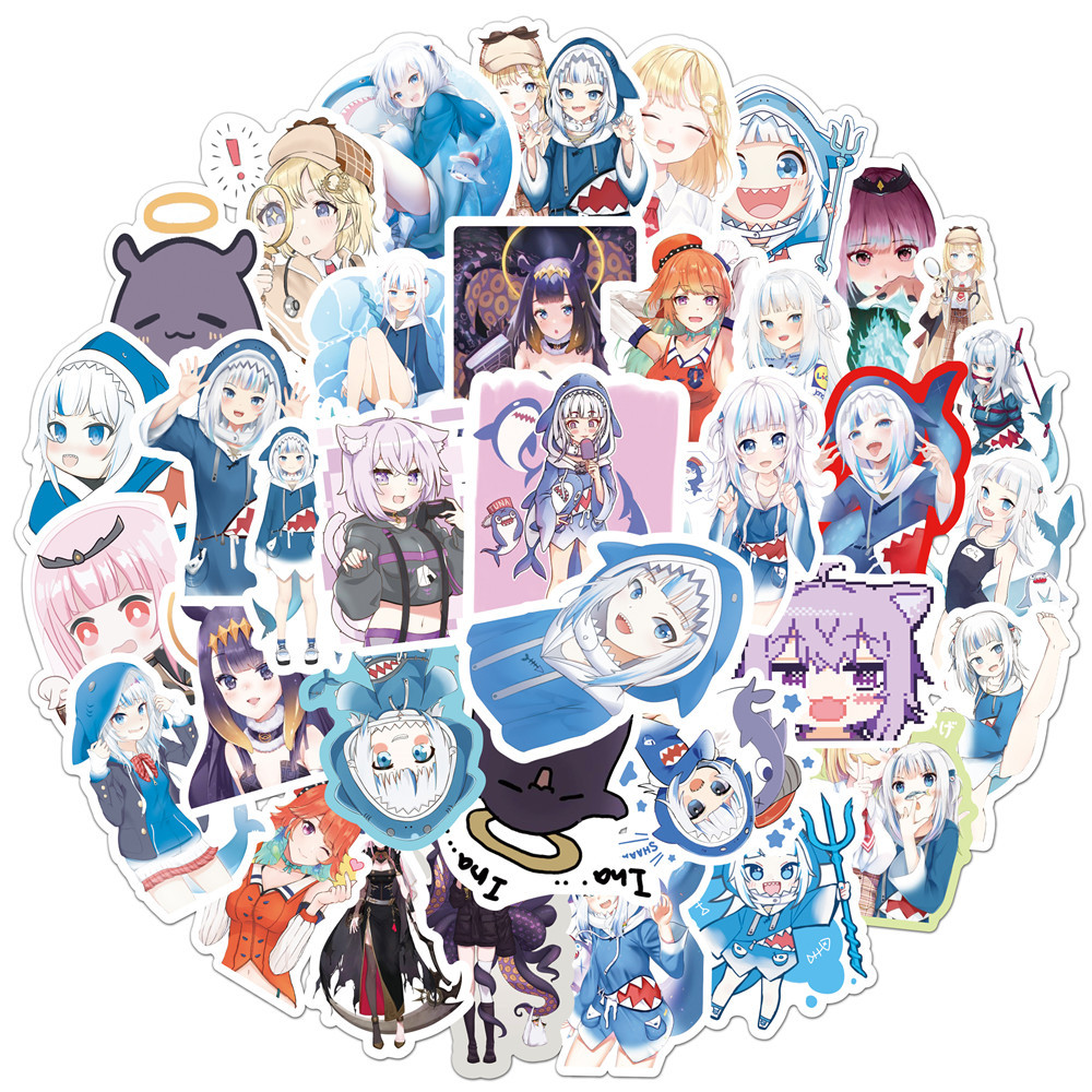 50PCS Gawr Gura Stickers Shark - Kids Toys Cartoon Images recensie en prijs